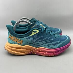 Hoka Speedgoat 5 Teal & Orange Athletic Shoes